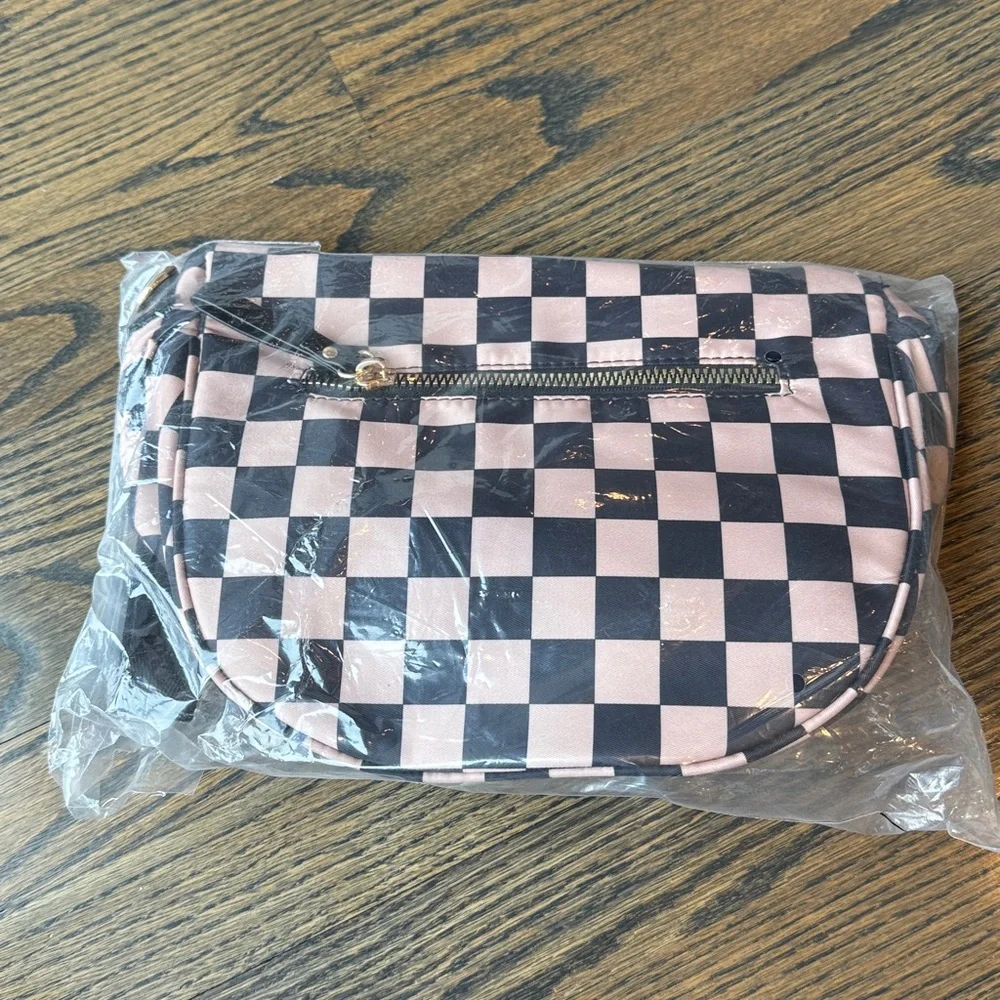 Maison Aurél The City Bag Black & Tan Checker Crossbody Bag NWT - Picture 9 of 10